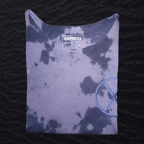 Express ★ Men's Graphic Tee - Tsunami Tie-Dye Logo Design - Picture 2 of 5